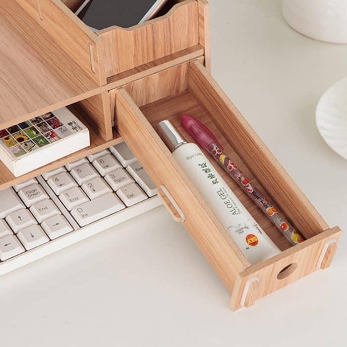 LCD-Monitor-Erhöhungsregal, hölzernes Tastaturregal, Desktop-Aufbewahrungsregal, LCD Monitor Shelf – Bild 8