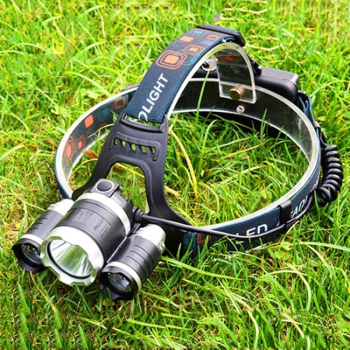 Starkes Licht, große Reichweite, wiederaufladbare Drei-Kopf-Lampe, Outdoor-Angellampe, LED-Kopf-montierte Taschenlampe, (3T6 Without Battery), (3T6 2 Batteries), (1T6 x 2XPE Without Battery), 2 Batteries+EU Plug – Bild 2