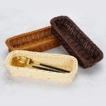 2 Stück Rattan-Gewebekorb, Besteck- und Gabel-Aufbewahrungskorb – Bild 5