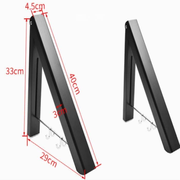 Multifunktionaler, unsichtbarer Wäscheständer aus Aluminium, Black, Double Black + 80cm Crossbar, Double Black + 120cm Crossbar – Bild 4