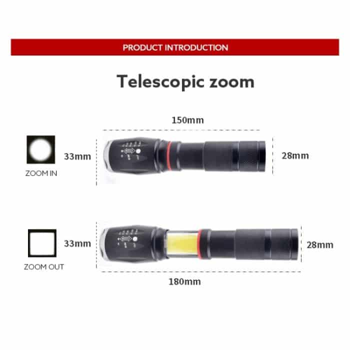 Teleskop-Zoom-Taschenlampe mit starkem Licht. Starke magnetische wiederaufladbare LED-Taschenlampe – Bild 5