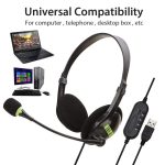 Computer USB-Schnittstelle Kopfhörer Aviation Headset mit Mikrofon – Bild 5