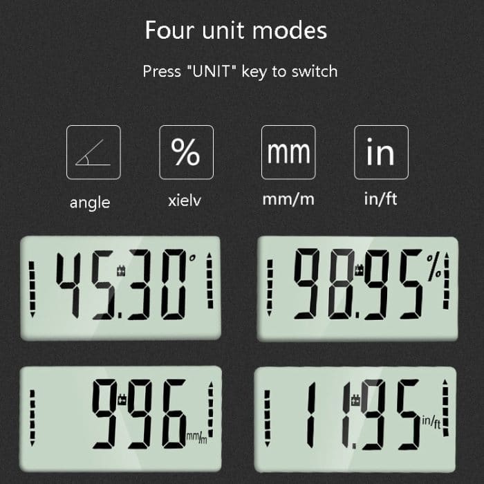 Elektronisches Neigungsmesser Neigungsmesser Neigungsmesser Winkelmesser Vierseitiges Magnetwinkellineal – Bild 8