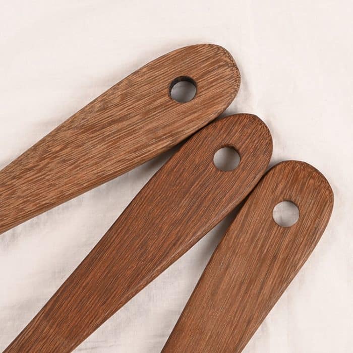 Langer Griff, unbemalte Hühnerflügel, Holzspatel, Küchenutensilien, Large Spatula, Large vegetable Spatula, Oblique Spade, Square Curved Spade, 3 Square Curved Spade – Bild 4