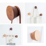 5 PCS Massivholz Kleiderhaken Wand Nagelfrei Starker Klebehaken – Bild 3