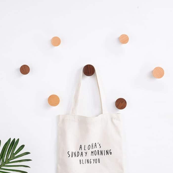 5 PCS Massivholz Kleiderhaken Wand Nagelfrei Starker Klebehaken – Bild 6