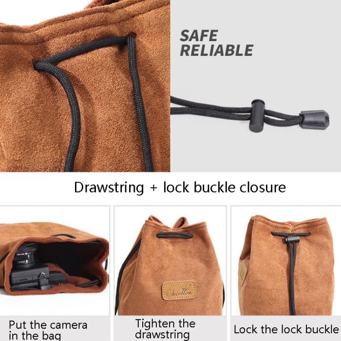 S.C.COTTON Liner, stoßfest, digitaler Schutz, tragbare SLR-Objektivtasche, Mikro-Einzelkameratasche, Square Khaki L, Square Blue L, Square Gray L, Square Brown L, Square Black L, Square Khaki M, Square Blue M, Square Gray M, Square Brown M, Square Blac... – Bild 5