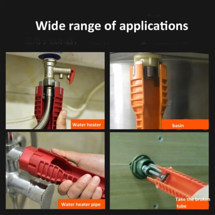 Multifunktionaler Schraubenschlüssel für Waschbecken, Badezimmer, Sanitär-Installationswerkzeug, Wasserrohr-Wasserhahn-Reparatur, Entfernungswerkzeug, 5 In 1, 8 In 1, Metal Double-head – Bild 4