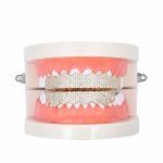 Hip-HopVergoldeter mikroeingelegter Zirkon 8 Goldspangen, Gold Suit, Silver Suit, Gold Upper Teeth, Gold Lower Teeth, Silver Upper Teeth, Silver Lower Teeth