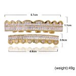 8 Zähne, quadratisch, Zirkonium, Goldzähne, Hip-Hop-Zahnspange, Silver Suit, Gold Suit, Silver Upper Teeth, Silver Lower Teeth, Gold Upper Teeth, Gold Lower Teeth – Bild 2