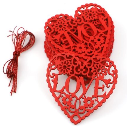 2 Packungen Valentinstag-Hochzeitszubehör, Holo-Love-Dekoration, kleiner Anhänger, JM01767, JM01768, JM01769, JM01770, JM01771, JM01772