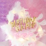 5 Stück verschiedene Feder-Kuchen-/Dessertdekorationen, White, Black, Pink – Bild 5