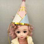 10 PCS Kinder Erwachsene Geburtstag Party Hut Pelz Ball Geburtstag Papier Hut, Geometric Pink, Polygon Love Heart, Half Round Five-pointed Star Pink, Half Round Five-pointed Star Blue, Rainbow Style, European Lace Pink, Rhombus Line Black, Dot Black – Bild 6