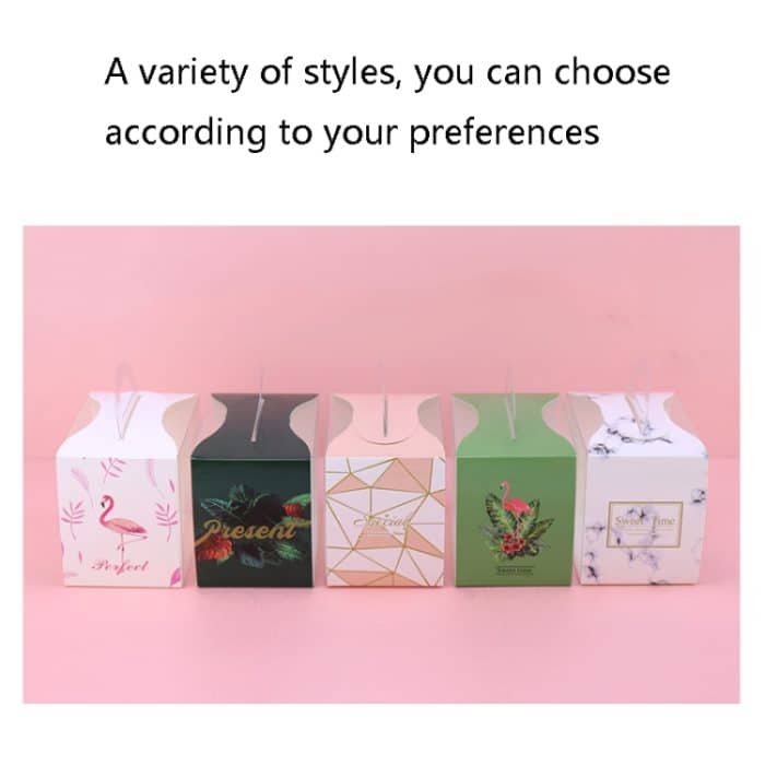 50-teiliges Set, tragbare, transparente Kuchenbox, Mousse-Gebäck-Verpackungsbox, Small White Flamingos (Without Tray), Small Dark Green Leaves (Without Tray), Small Pink Geometric (Without Tray), Small Green Flamingos (Without Tray)... – Bild 2