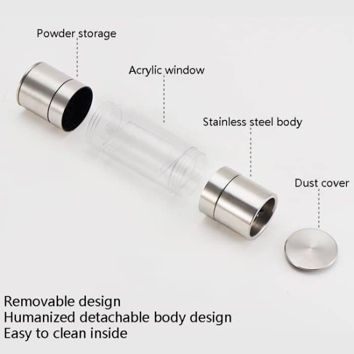 Manuelle 2-in-1-Edelstahl-Pfeffermühle Doppelkopf-Pfeffermühle – Bild 3