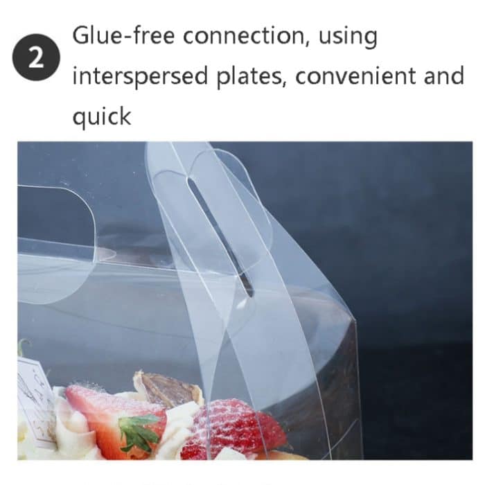 50 Stück tragbare lange Kuchenrolle, transparente Box, Gebäck, Backverpackung, Box, Small Roll (13x8x10cm), Half Roll (16x9x9cm) – Bild 4