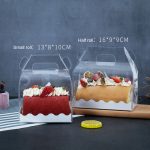 50 Stück tragbare lange Kuchenrolle, transparente Box, Gebäck, Backverpackung, Box, Small Roll (13x8x10cm), Half Roll (16x9x9cm) – Bild 7