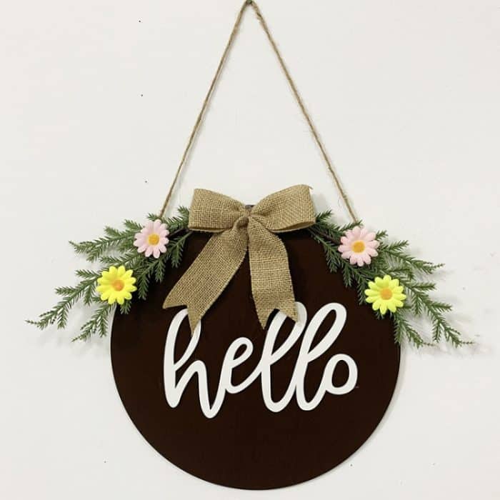 TBD0561750101.jpg Heimdekorationen, Osterkranz, Schieß-Requisiten, Kranz, Türbehang, Brown Hello, Whiteboard Black Letter Welcome Sign, Dark Blue Welcome Wooden Sign, Dark Blue Easter Rabbit – Bild 1