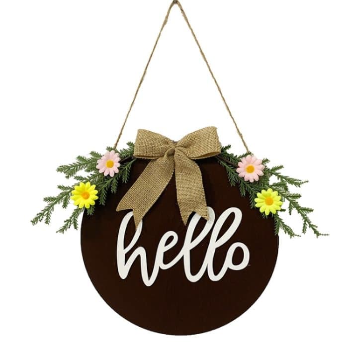 Heimdekorationen, Osterkranz, Schieß-Requisiten, Kranz, Türbehang, Brown Hello, Whiteboard Black Letter Welcome Sign, Dark Blue Welcome Wooden Sign, Dark Blue Easter Rabbit – Bild 7