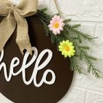 Heimdekorationen, Osterkranz, Schieß-Requisiten, Kranz, Türbehang, Brown Hello, Whiteboard Black Letter Welcome Sign, Dark Blue Welcome Wooden Sign, Dark Blue Easter Rabbit – Bild 4