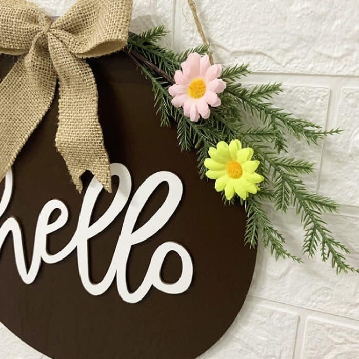 Heimdekorationen, Osterkranz, Schieß-Requisiten, Kranz, Türbehang, Brown Hello, Whiteboard Black Letter Welcome Sign, Dark Blue Welcome Wooden Sign, Dark Blue Easter Rabbit – Bild 4