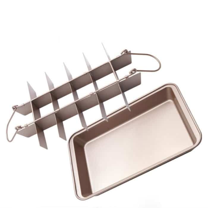 Brownie Pan Cake Mold Vierkantbrot Backform Dicke fester Boden Antihaft-Backform – Bild 3