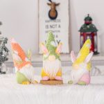 2 PCS Ostern Gesichtslose Puppe Dekoration Desktop Cartoon Kaninchen Puppe Dekoration Urlaub Dekoration, Orange Cap, Green Cap, Yellow Cap – Bild 5