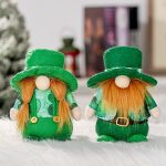2 Stück St. Patrick's Day gesichtslose Puppe, Party-Dekoration, Requisiten, Puppenornament, Beard, Braids – Bild 4