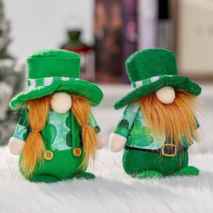 2 Stück St. Patrick's Day gesichtslose Puppe, Party-Dekoration, Requisiten, Puppenornament, Beard, Braids – Bild 5
