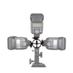 2 PCS Round Field 3 Dreikopf-Adapter für Blitzschuhhalterung Blitzhalterung Lichtständerhalter