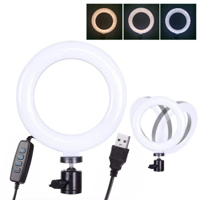 6 Zoll starkes Clip-Fülllicht mit einstellbarer Temperatur LED-Ringlicht Desktop-Computer-Clip-Licht, Kabellänge: 2 Meter – Bild 2