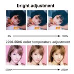 6 Zoll starkes Clip-Fülllicht mit einstellbarer Temperatur LED-Ringlicht Desktop-Computer-Clip-Licht, Kabellänge: 2 Meter – Bild 5