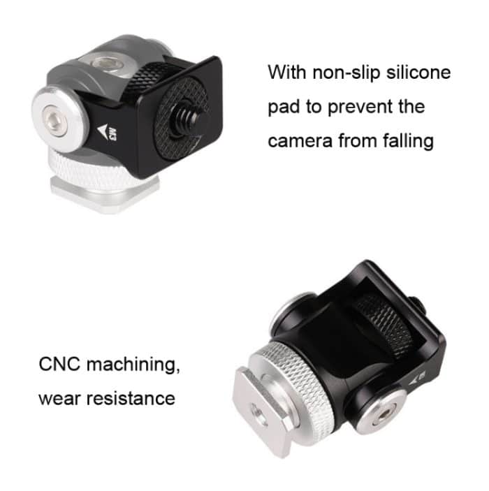 180 Grad Schaukel Mini Stativ Kugelkopfhalterung Kaltschuhhalterung 1/4 Zoll Schraubenadapter – Bild 7