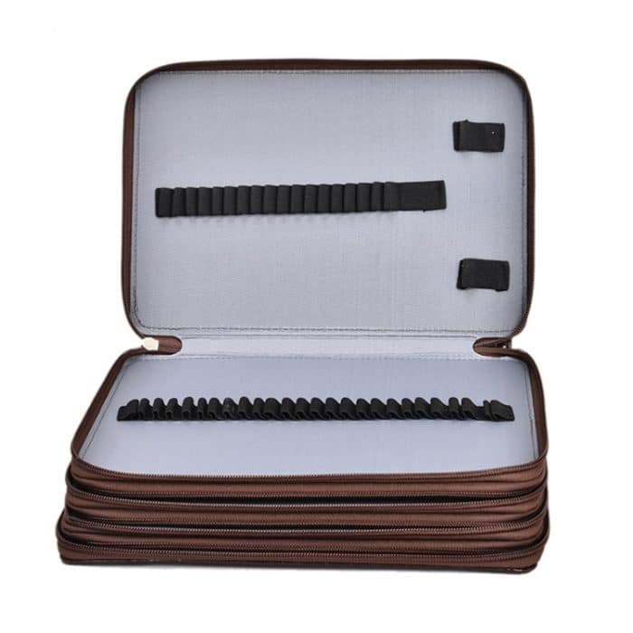 200-Loch-Kunstmalerei-Stift-Aufbewahrungstasche, großes Fassungsvermögen, Krokodilmuster, PU-Bleistiftbeutel, Black, Purple, Brown, Sapphire, Gray, Khaki Rose, Blue Rose, Green Rose, Pink Rose, Rose Red, Lake Blue – Bild 3