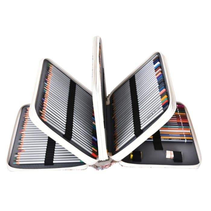 200-Loch-Kunstmalerei-Stift-Aufbewahrungstasche, großes Fassungsvermögen, Krokodilmuster, PU-Bleistiftbeutel, Black, Purple, Brown, Sapphire, Gray, Khaki Rose, Blue Rose, Green Rose, Pink Rose, Rose Red, Lake Blue – Bild 5