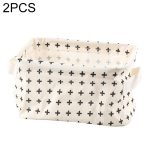 2 Stück Canvas-Desktop-Aufbewahrungskorb für Kleinigkeiten, Aufbewahrungsbox mit Griff