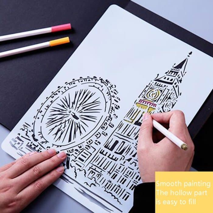 Bauserie-Gemäldevorlage Thema Stadt A4-Etikettenvorlage, Tower System (5pcs / Set), Sailing Line(5pcs / Set), 1 Paris Tower, 2 London Bridge, 3 Pisa Tower, 4 Big Ben, 5 Taj Mahal, 6 White House, 7 Castle, 8 Five-storied Pagoda, 9 Sydney, 10 Sailing Hotel – Bild 6