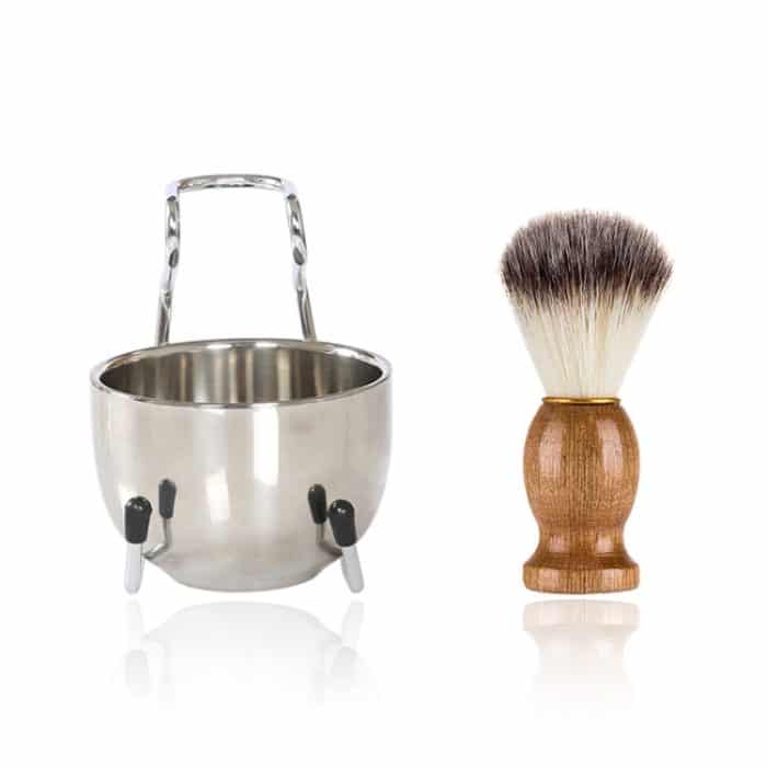 B3004 3 Teile/satz Männer Styling Werkzeuge Nylon Bart Pinsel Rack Schaum Schüssel – Bild 1