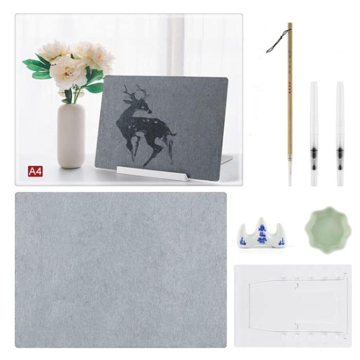 Schreibpinsel, Wasser-Kalligraphie-Übungsset, Wasser-Schreibbrett, wiederverwendbares Wasser-Schreibtuch, A4, A3 – Bild 17