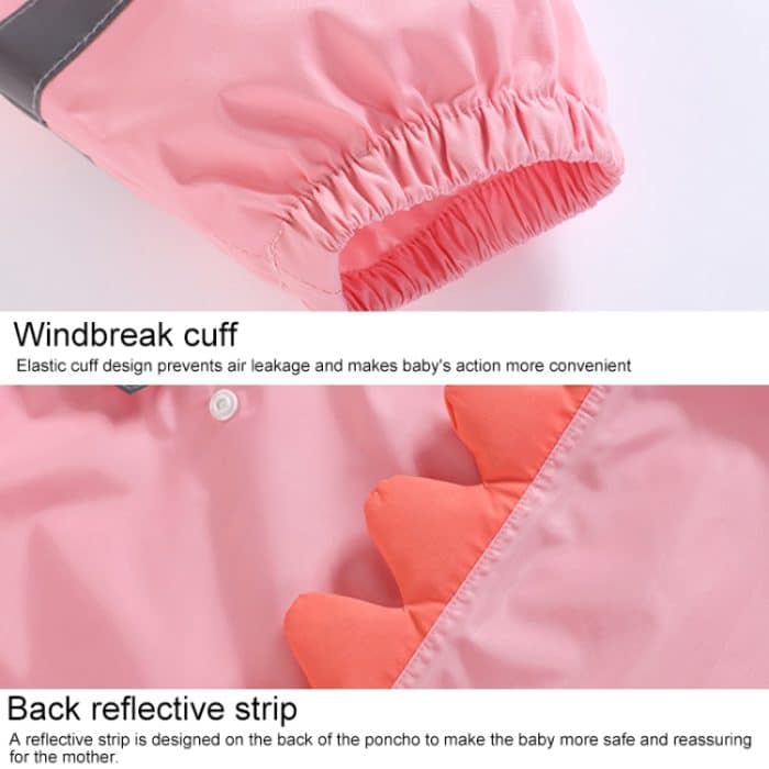 Dinosaurier kontinuierliche Kinder Regenmantel Junge Mädchen Baby reflektierende Ventilator Regenmantel, S, M, L – Bild 4