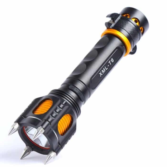 TBD0571912501A.jpg Outdoor LED T6 starkes Licht wiederaufladbare Taschenlampe Auto Sicherheitshammer Multifunktions-Selbstverteidigungs-Taschenlampe – Bild 1