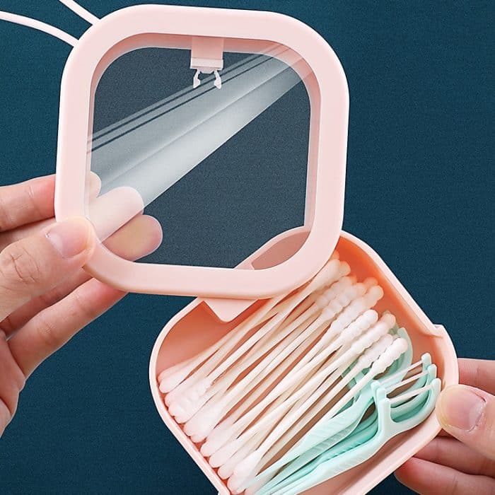 2 Stück tragbare Desktop-Aufbewahrungsbox, multifunktionale Finishing-Push-Box, Port Sundrome Kunststoff-Aufbewahrungsbox, Square White, Square Pink – Bild 4