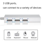 YH-U1009 3 x USB 3.0 + RJ45 bis USB 3.0 Externer drangfreier Hub für Laptops, zufällige Farblieferung – Bild 3