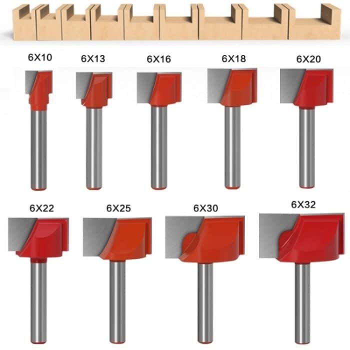 9 in1 6 Griff Unterreinigungsmesser Holzbearbeitungsschlitzfräser CNC Graviermaschine Werkzeug – Bild 2