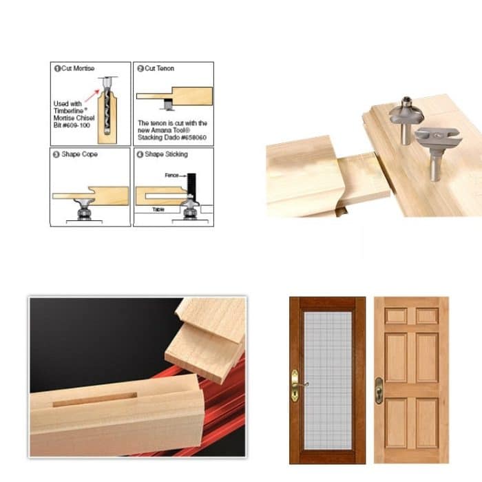 2 stücke / satz Türrahmen Tenon Cutter Holzbearbeitungsgravur Frässchneider – Bild 4