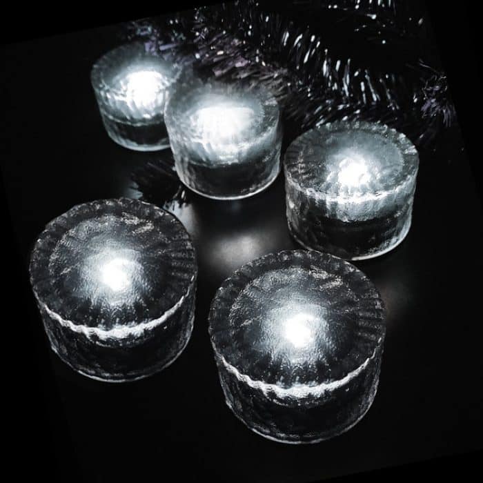 Outdoor Solar vergrabene Lampe Runde Glas Boden Straßenlaterne Garten Eis Ziegel wasserdichte Lampe, White Light, Warm Light – Bild 7