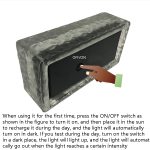 Outdoor Solar vergrabene Lampe Eis Quadrat Glas Garten Dekoration wasserdichte Gras Lampe, 19.8 x 9.8 x 6.2cm – Bild 6