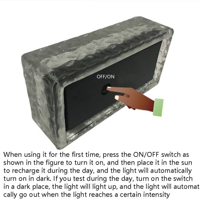 Outdoor Solar vergrabene Lampe Eis Quadrat Glas Garten Dekoration wasserdichte Gras Lampe, 19.8 x 9.8 x 6.2cm – Bild 6