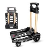 Selors by04 Falten Kleine Riemenscheibe Auto Aluminium Pull Rod Gepäck Auto Handkarren Reise Einkaufsmöglichkeiten Waren Waren kaufen und Lebensmittel kaufen Auto – Bild 2