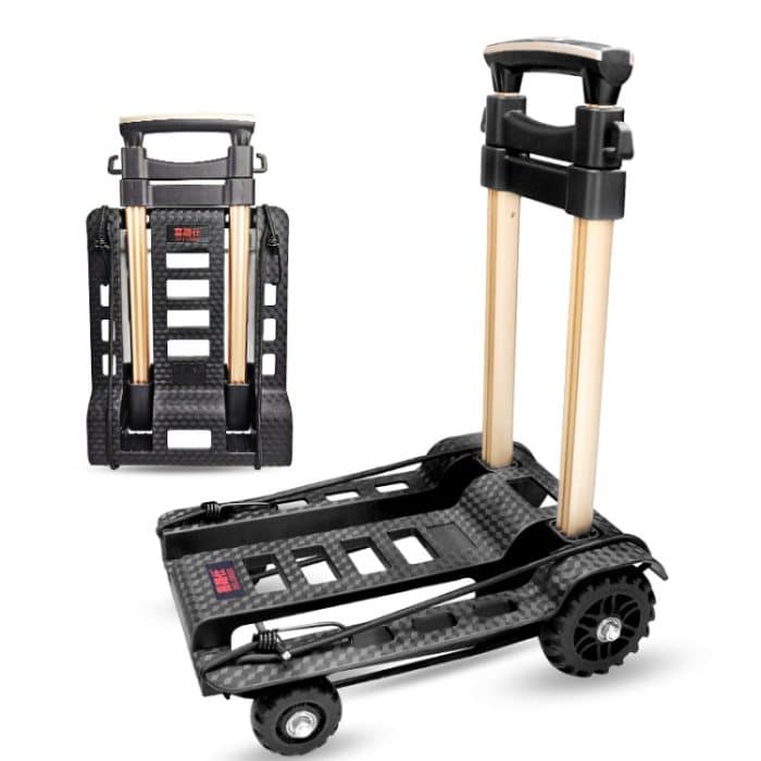 Selors by04 Falten Kleine Riemenscheibe Auto Aluminium Pull Rod Gepäck Auto Handkarren Reise Einkaufsmöglichkeiten Waren Waren kaufen und Lebensmittel kaufen Auto – Bild 2